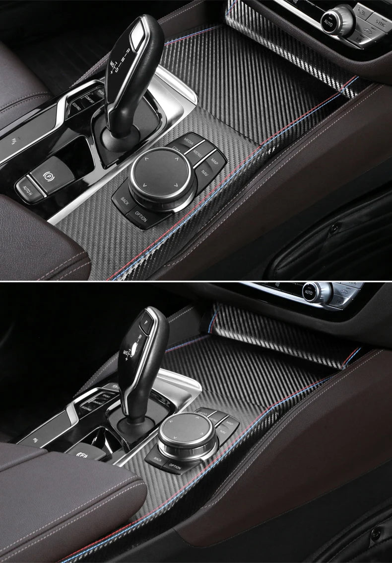 For BMW G30 G32 G38 Made of Alcantara Car Interior Center Console Gear Shifter Panel Trim Cover Performance Sticker Accessories