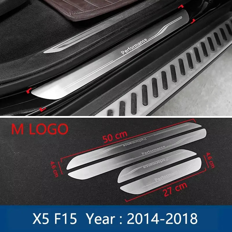 For BMW 1 2 3 4 5 Series F10 F20 F30 F34 X3 X5 X6 Accessories Welcome pedal Door Sill Scuff Plate Guards Protector Cover strip