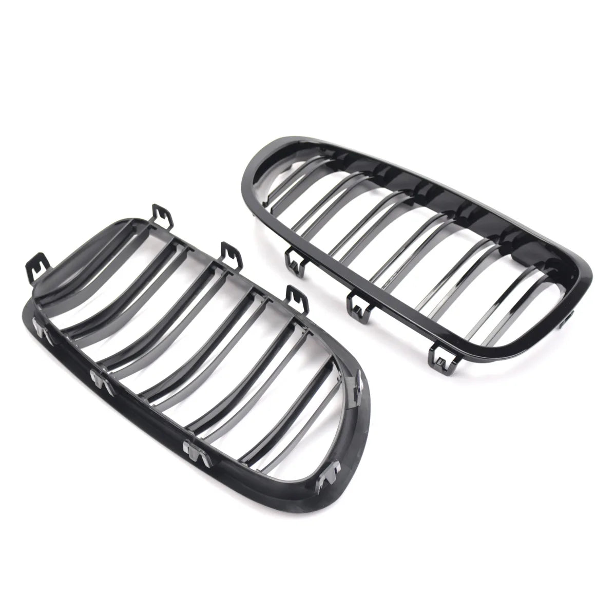 F10 Glossy Black Front Kidney Double Slat Grill Grille For BMW 5 Series F10 F11 F18 2010-2017 Dual Line Racing Grills