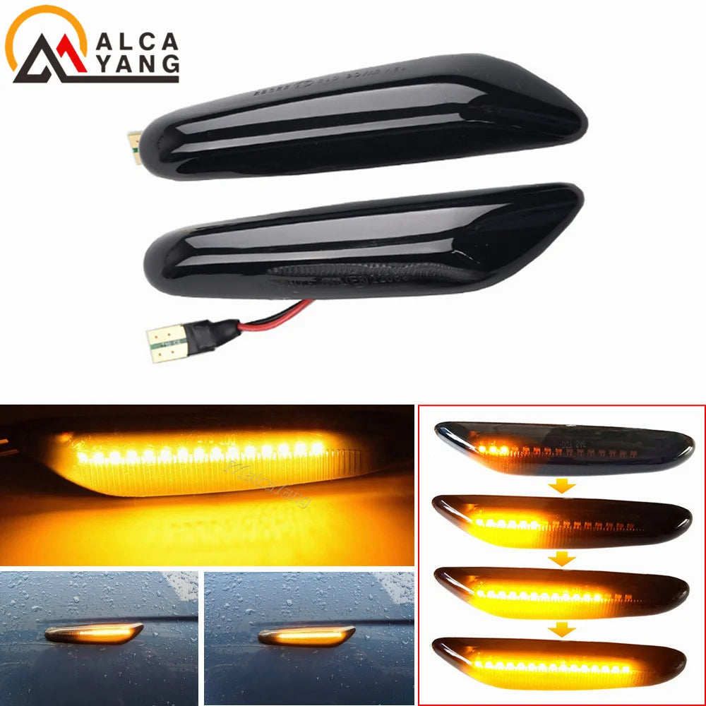 2x Dynamic LED Fender Light Side Marker For BMW 1 3 5 serie E46 E60 E61 E81 E82 E87 E88 E90 E91 E92 E93 X1 E84 X3 E83 X5 E53