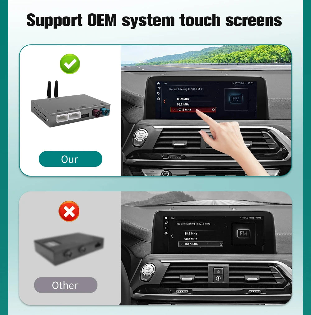 AUTOABC Wireless CarPlay for BMW EVO X5 F15 F85 X6 F16 F86 G01 2017-2019 with Android Mirror Link AirPlay Carplay Support Touch