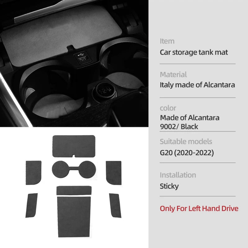For BMW G20 G28 G23 Serie 3 4 Made of Alcantara Center Console Gear Shift Knob Panel Cover Trim Sticker Car Interior Accessories