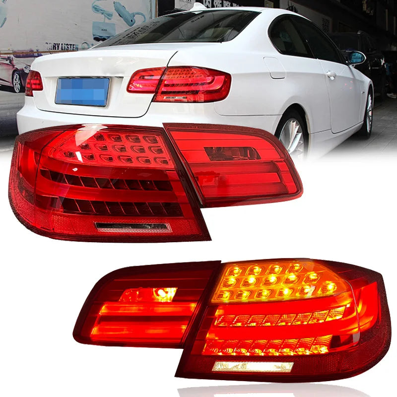 Pair LED Tail Lights For BMW 3 Series M3 E92 330i 335i M3 2005-2013 Rear Brake + Reverse+ Turn Signal Lamp Car Styling