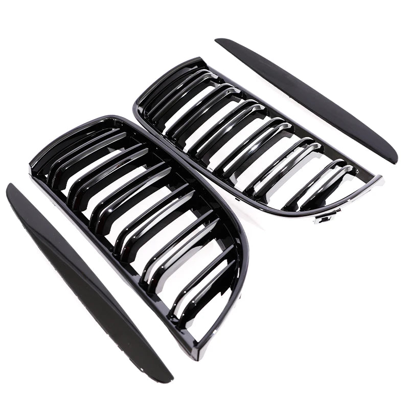 Kidney Front Grill Carbon Fiber M Color Chrome Gloss Matte Black Grille For BMW 3 Series E90 E91 Pre-Facelift 2005-2008 320i 330