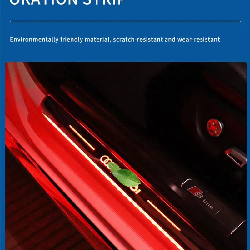 Customized Magnetic Car Door Sill Pedal Illuminated Lights Logo Infrared Sensor USB Charging Auto Scuff LED Threshold Plate Lamp