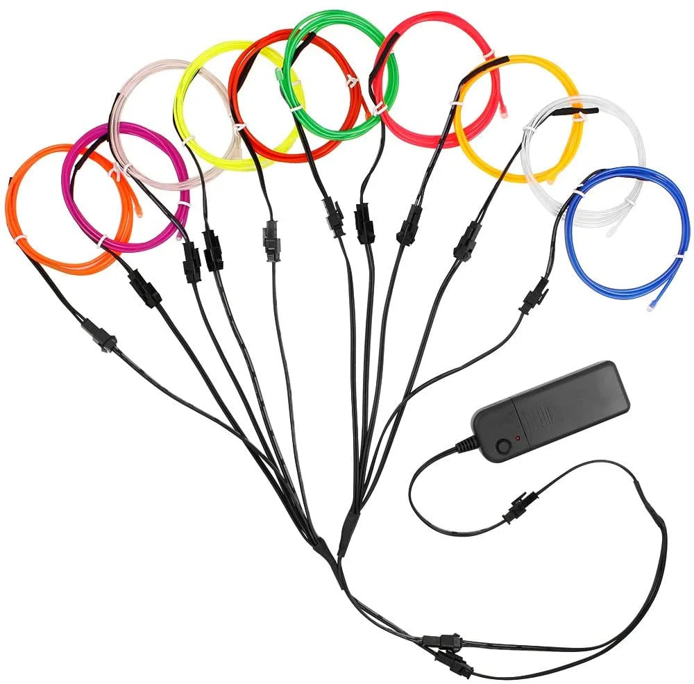 10/5/3m Multicolor Atmosphere Lighting LED Strip 5V DIY Flexible EL Cold Light Line Tube With USB Auto Decoration Ambient Lamp