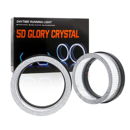 Rectangular RGB Angel Eye Shrouds with App (2.5/3 in), universal fit, view 12