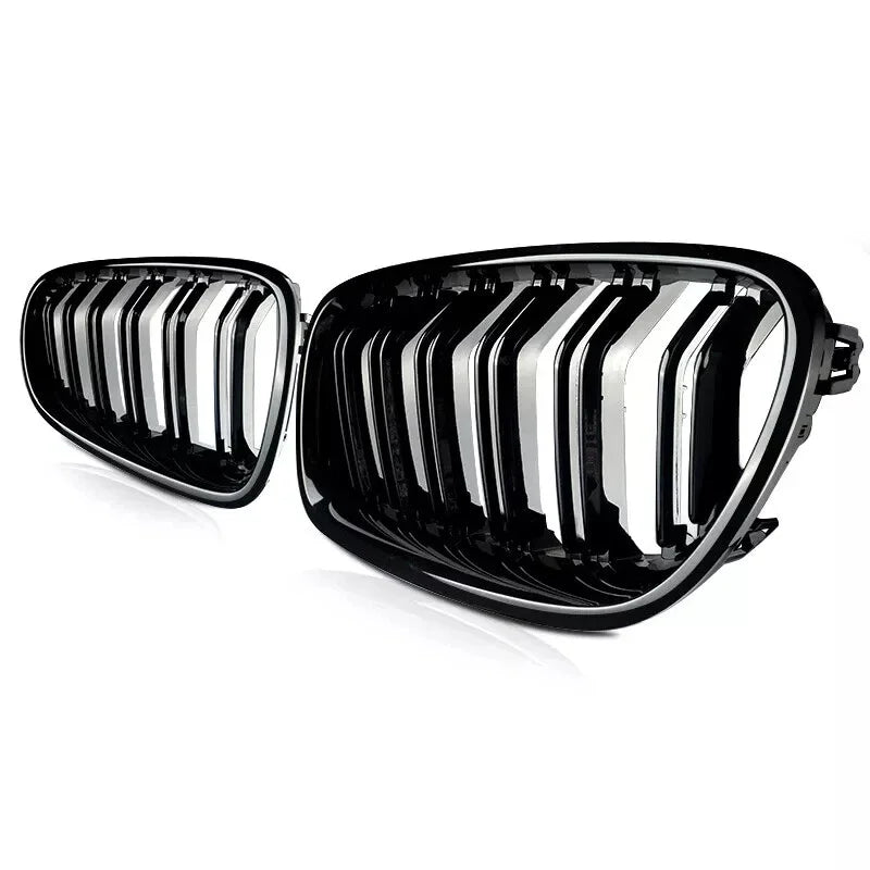 For BMW 5 Series F10 F11 M5 2010-2016 Car Styling Double Line Grille Kidney ABS Front Hood Racing Grill Black Auto Accessories