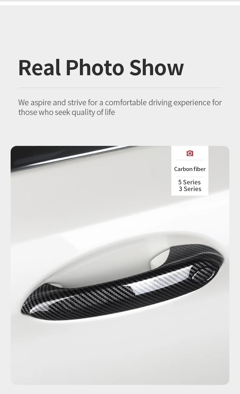 4PCS Car Door Handle Cover Trim Exterior Decoration For BMW G20 G30 G32 X1 F48 X2 F39 X3 G01 X4 G02 X5 F15 G05 G06 5 Series LHD