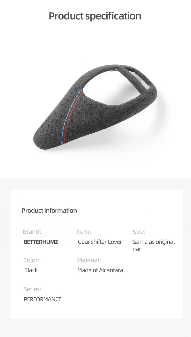 Betterhumz Car Gear Shift Knob Cover Trim for BMW F20 F30 F10 F31 F32 F36 F34 F22 X3 X4 X5 X6 Suede Panel Interior Accessories