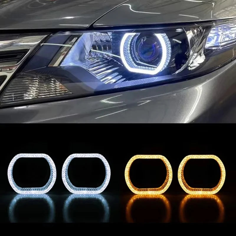 2.5/3" Symphony Led Angel Eyes Headlight RGB LED Halo Ring Light 5D APP Control DRL Daytime Running Light With Turn Signal Light