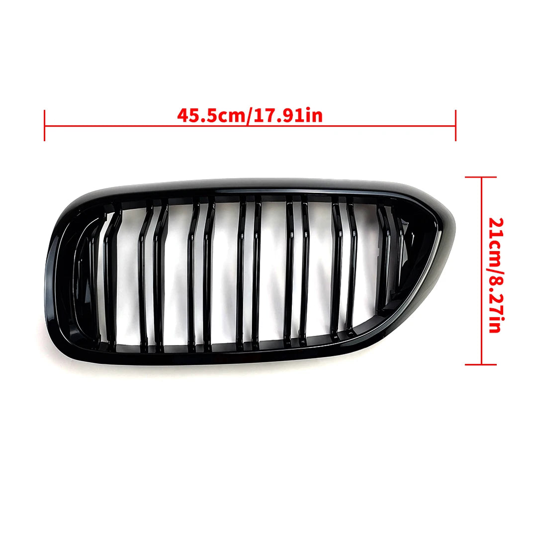 Front Bumper Grill For BMW 5 Series M5 G30 G31 520i 530i 540i ABS 2-Slat Gloss Black Front Kidney Grille