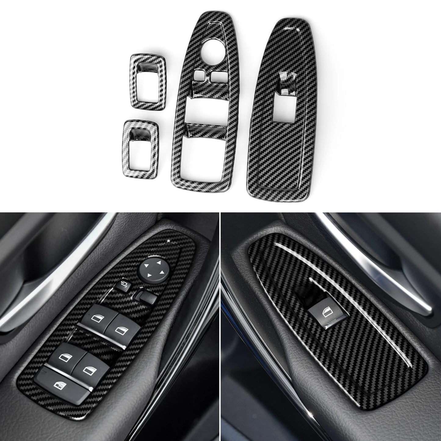 Car Center Console Dashboard Gear Shifter Panel For BMW F30 F31 F34 3GT F32 F33 F36 Trim Accessories, Carbon Fiber ABS Sticker