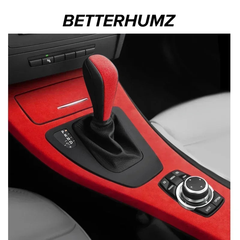 Betterhumz For BMW 3 Series E90 E92 E93 Car Interior Trim Made of Alcantara Center Console Gear Shift Panel Cover Accessories