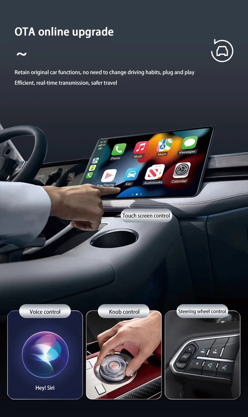 Lenovo 2 in 1 Wireless Android Auto Adapter Wireless CarPlay Dongle Car Intelligent Systems AI Smart Box For Car Wired CarPlay
