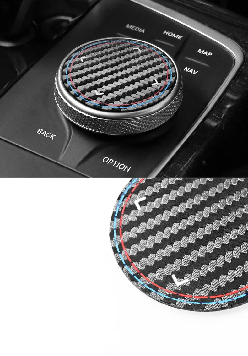 Made of Alcantara For BMW G20 F20 F30 F10 F31 F32 F34 F36 Series 1 2 7 X3 X4 X5 X6 i3 iX3 Z4 Car Multimedia Knob Trim Sticker