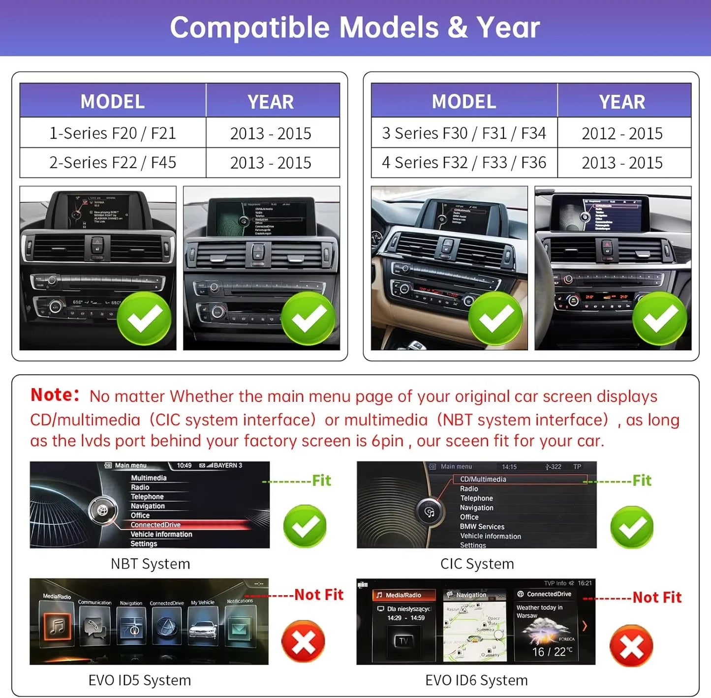 Wireless CarPlay Android For BMW NBT CIC System 1 2 3 4 5 Series X1 X3 X4 X5 F20 F21 F30 F31 F34 F10 F48 F25 F26 F15 F60 F10 E84