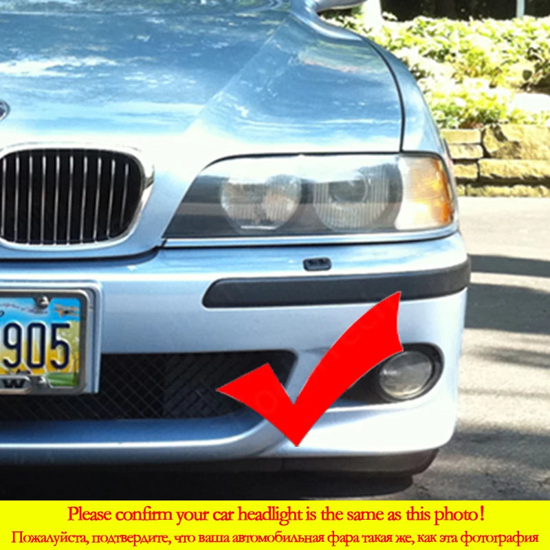 For BMW 5 Series E39 525i 528i 530i 540i White Yellow Dual and White Cotton LED Angel Eyes Kit  Ring DRL Turn Signal Light