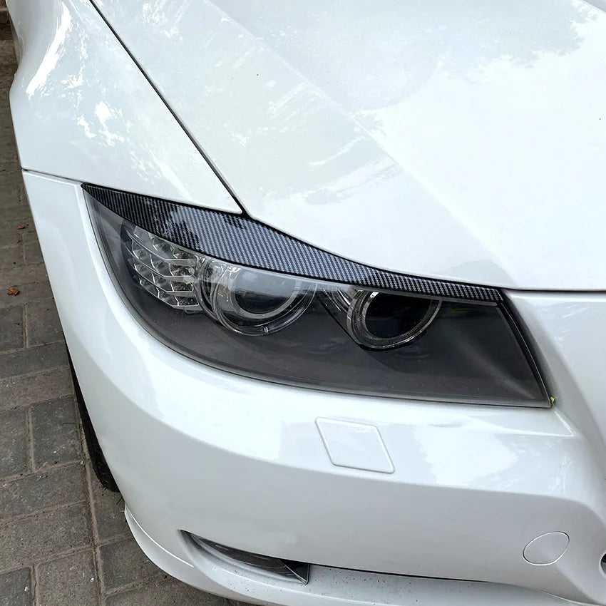 ABS Gloss Black Headlight Eyebrows Eyelid for BMW 3 Series E90 E91 2005 2006 2007 2008 2009 2010 2011 Sedan / Touring Stickers