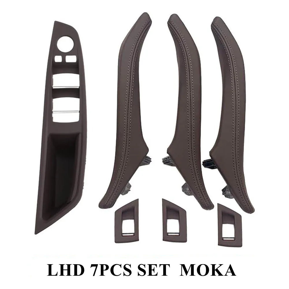 Left Hand Drive LHD Leather Interior Door Pull Handle Assembly Set for BMW 5 Series F10 F11 F18 520 523 525 528 530 535