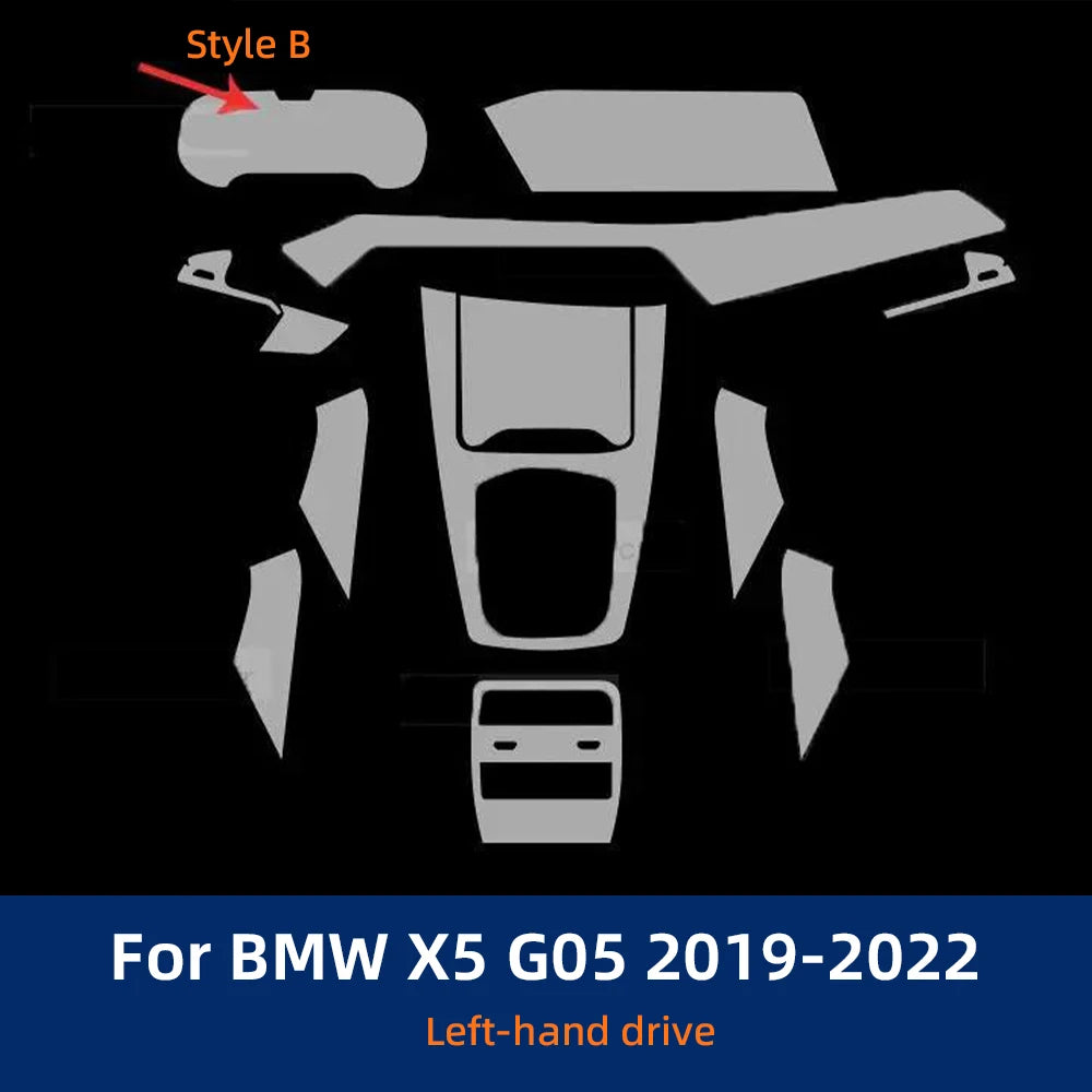 For BMW X5 G05 2019-2022 TPU Gearbox Panel Navigation Automotive Interior Screen Protective Cover Film Anti-Scratch Sticker