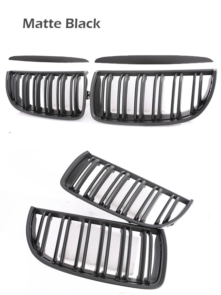 Kidney Front Grill Carbon Fiber M Color Chrome Gloss Matte Black Grille For BMW 3 Series E90 E91 Pre-Facelift 2005-2008 320i 330