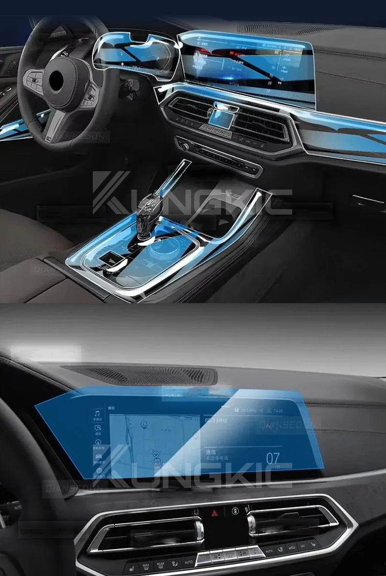 For BMW X5 G05 2019-2022 TPU Gearbox Panel Navigation Automotive Interior Screen Protective Cover Film Anti-Scratch Sticker