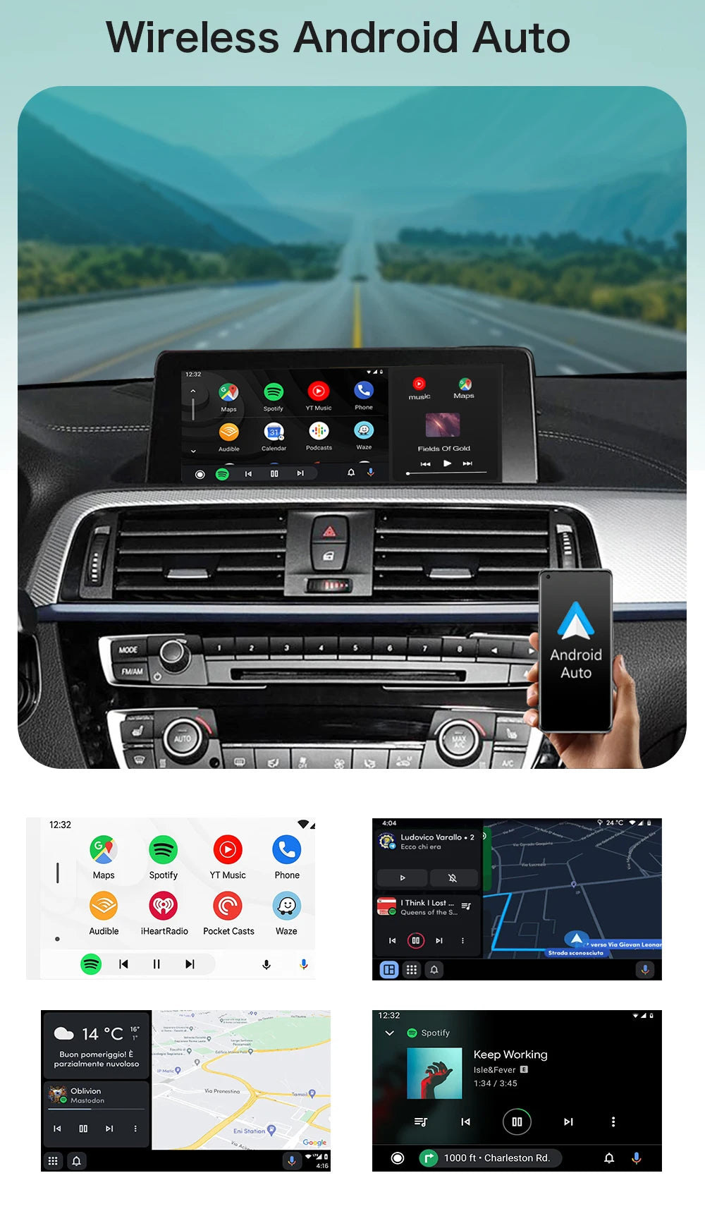 AUTOABC Wireless CarPlay for BMW EVO X5 F15 F85 X6 F16 F86 G01 2017-2019 with Android Mirror Link AirPlay Carplay Support Touch