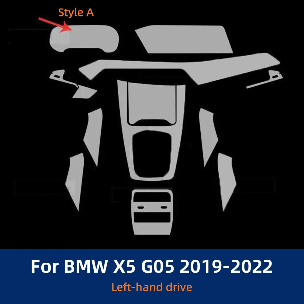 For BMW X5 G05 2019-2022 TPU Gearbox Panel Navigation Automotive Interior Screen Protective Cover Film Anti-Scratch Sticker