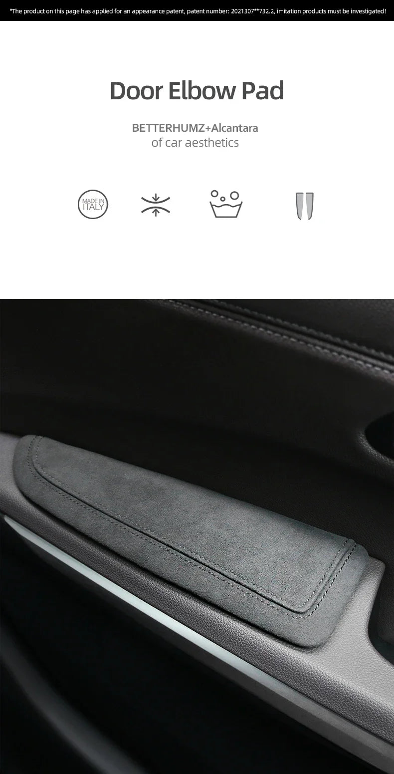 For BMW F30 F20 G20 G30 X3 G01 X5 E70 X6 E71 Made of Alcantara Car Door Armrest Elbow Pad Leg Support Cushion Anti-collision