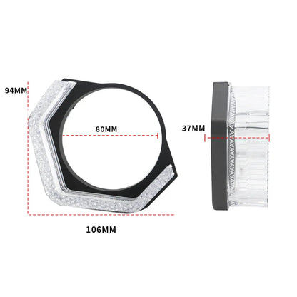 Rectangular RGB angel eye shrouds with app control, product photo 4