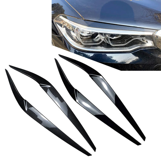 Car Front Headlight Eyebrow Eyelid Cover Trim For BMW 5 Series G30 G31 G38 F90 M5 525I 530I 540I 2017 2018 2019 2020 2021