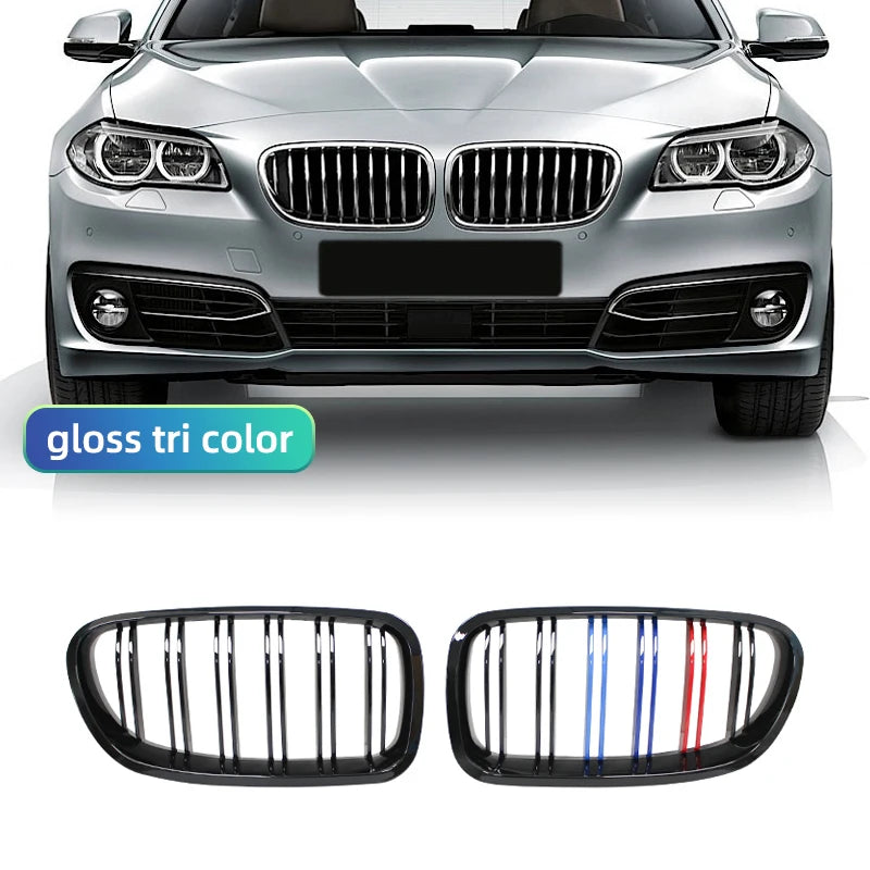 Car Gloss Black Kidney Grill Dual Slats Racing Grill For BMW 5 Series F10 F11 F18 520d 530d 540i 2010-2017 Replacement Part