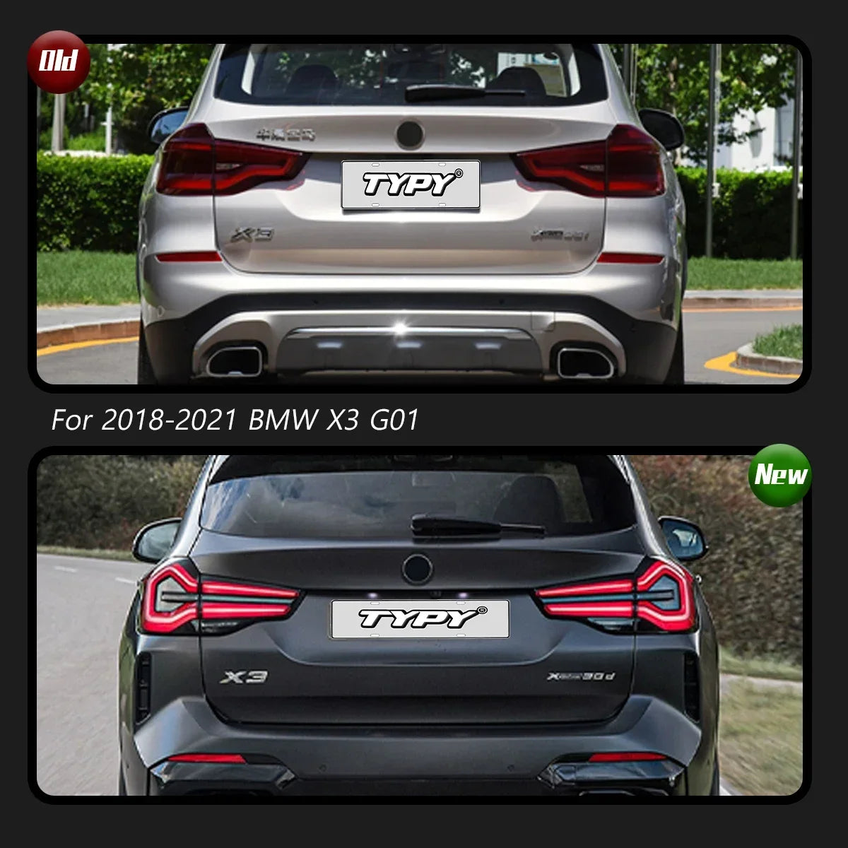 TYPY 4 PCS For BMW X3 G08 G01 Car Tail Light Assembly Fog Reverse Brake Flowing Water Flicker LED Tail Lamps Rear Taillights