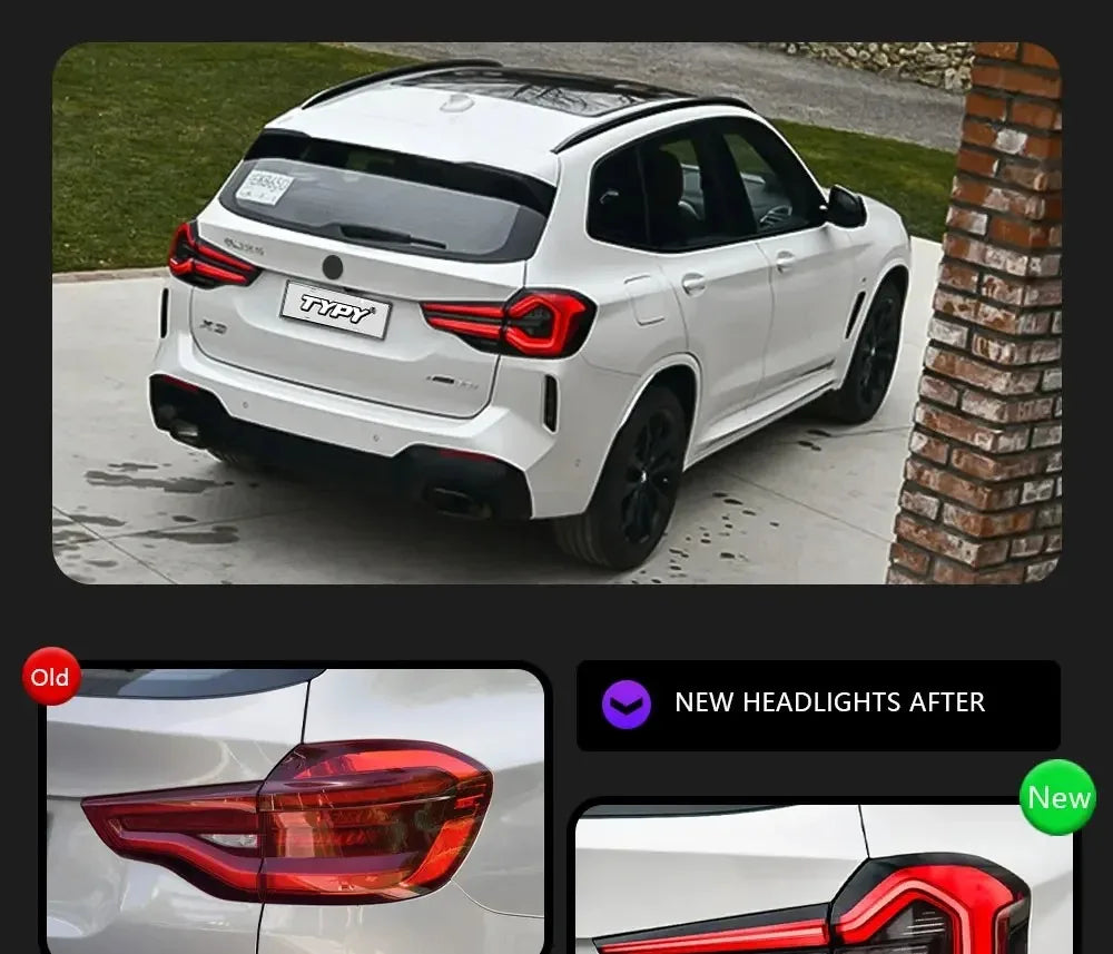 TYPY 4 PCS For BMW X3 G08 G01 Car Tail Light Assembly Fog Reverse Brake Flowing Water Flicker LED Tail Lamps Rear Taillights