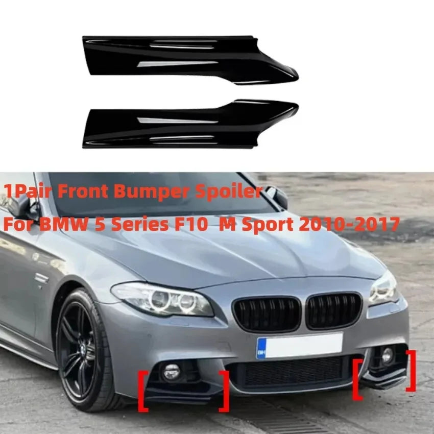 1pair Front Bumper Lip Splitter Spoiler For BMW F10 F11 M Sport 5 Series 520i 530i 2011-2017 Front Diffuser Body Kits Tuning