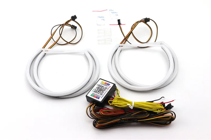 For BMW 3 5 7 Series E46 E39 E38 Colorful RGBW Cotton LED Angel Eyes Revolving Dynamic Light Sequential Flowing with Turn Signal