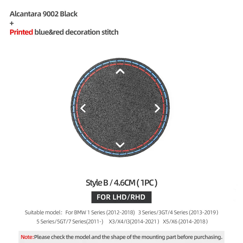 Made of Alcantara For BMW G20 F20 F30 F10 F31 F32 F34 F36 Series 1 2 7 X3 X4 X5 X6 i3 iX3 Z4 Car Multimedia Knob Trim Sticker