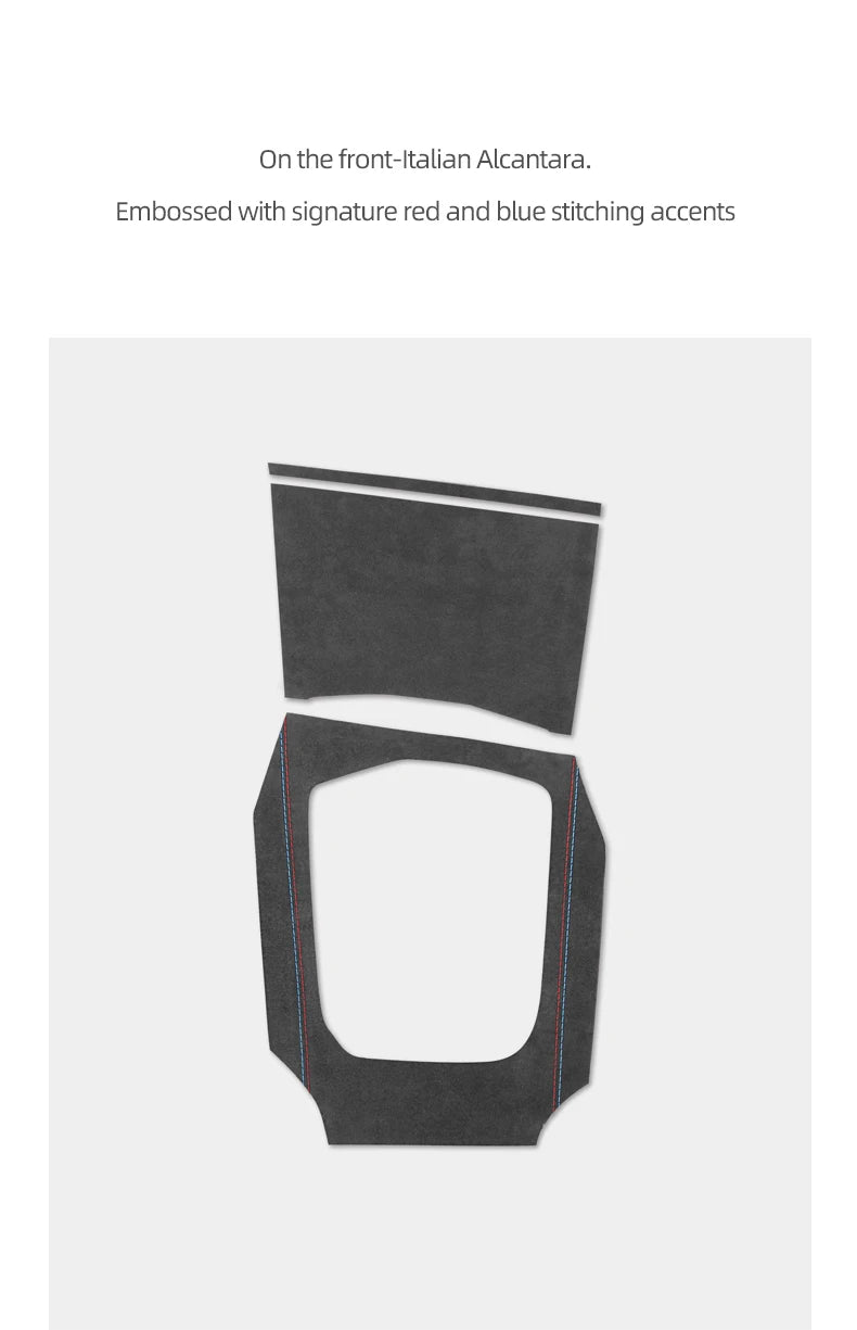 For BMW G20 G23 G28 G42 i3 Made of Alcantara Center Gear Shift Panel Trim Cover M Performance Sticker Car Interior Accessories