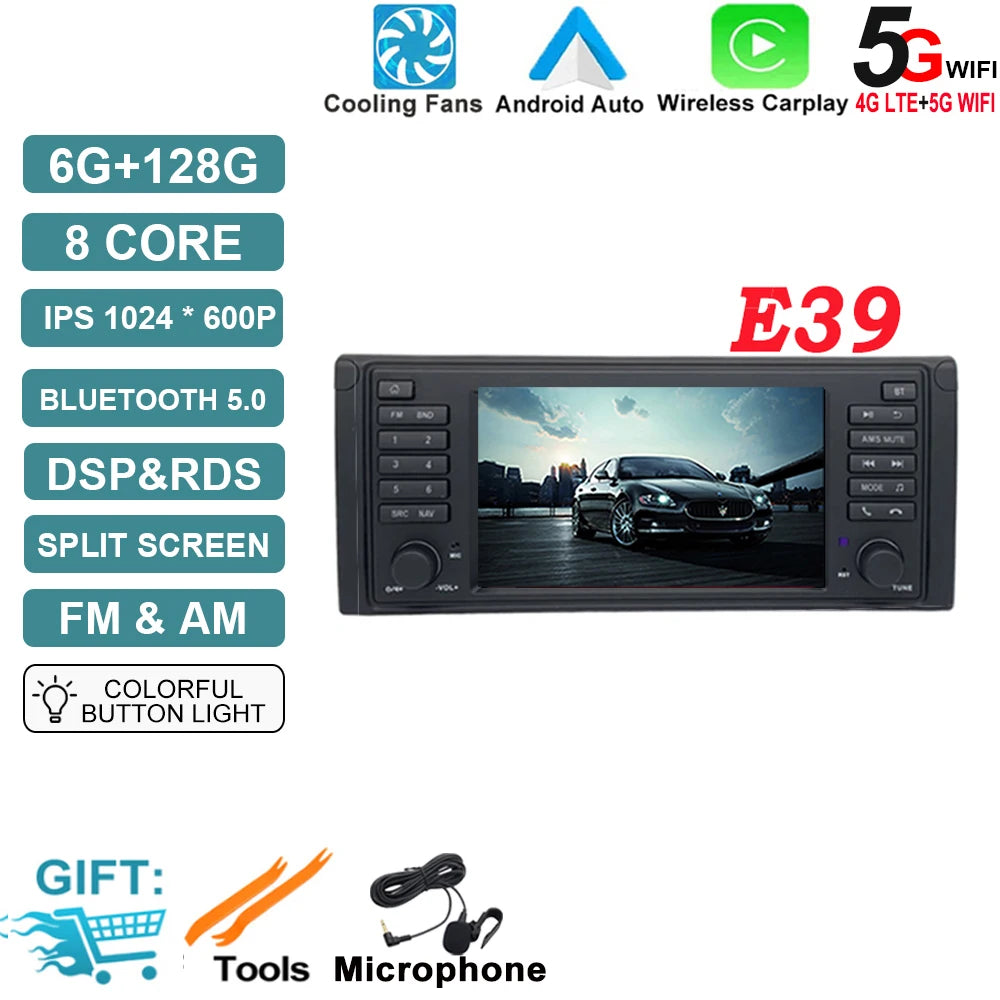 Android OS Auto Radio GPS Navigation for BMW X5 E53 5 Series E39 M5 1996-2007 DSP Car Multimedia Player Stereo WIFI Cooling Fan