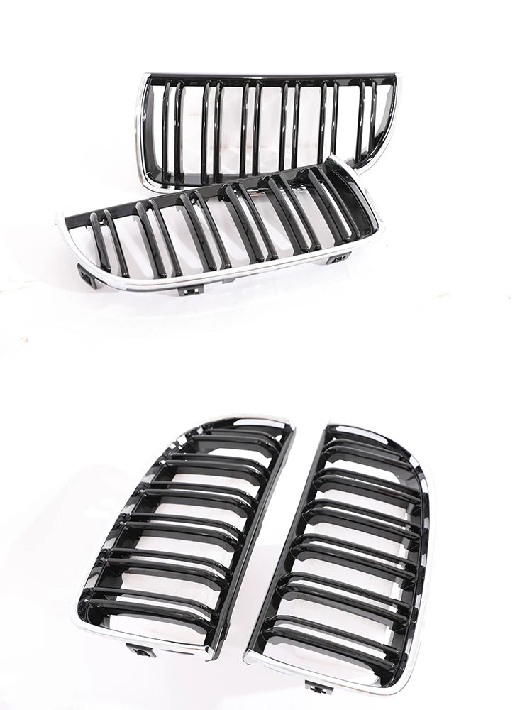 Kidney Front Grill Carbon Fiber M Color Chrome Gloss Matte Black Grille For BMW 3 Series E90 E91 Pre-Facelift 2005-2008 320i 330