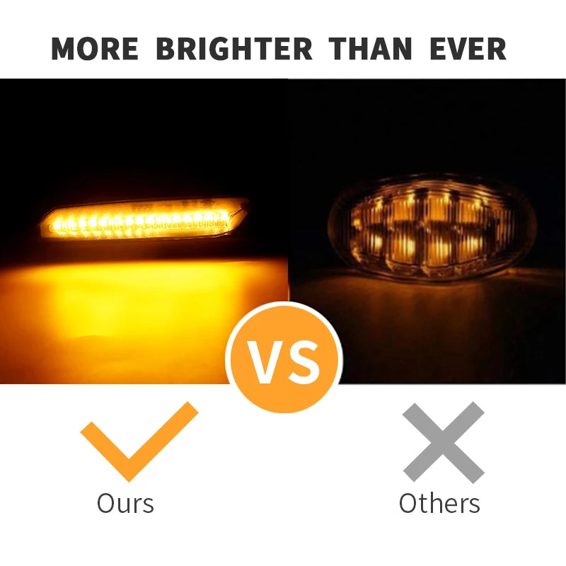 2Pcs For BMW E82 E88 128i 135i 120i E90 E91 E92 E93 E60 Full LED Amber No Dynamic Tail Turn Signal Lamp Front Side Marker Light