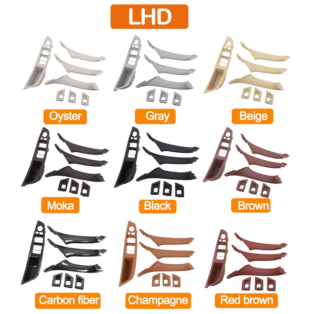 LHD RHD Beige Black Brown Oyster Car Interior Door Armrest Inside Pull Handle Set For BMW 5 Series F10 F11 523i 525i 528i 530i