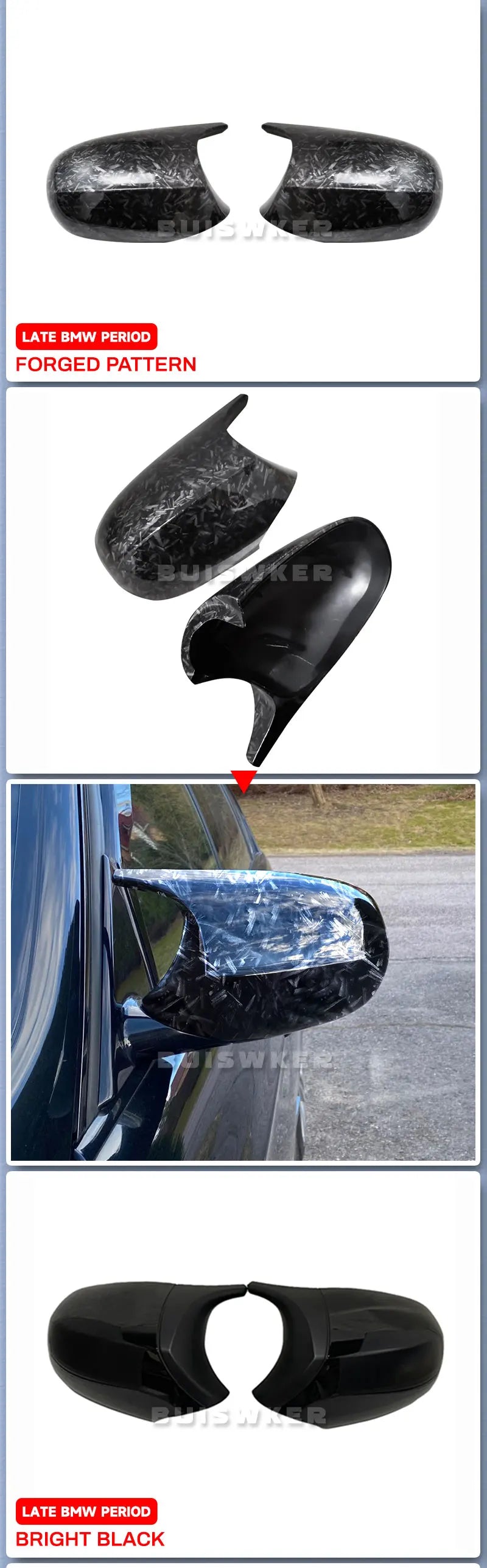 Side Rearview Mirror Cap Wing Mirror Cover Fit For BMW E90 E91 2005-2011 E92 E93 2006-2013 E81 E82 E88 E87 E88 Car Accessories