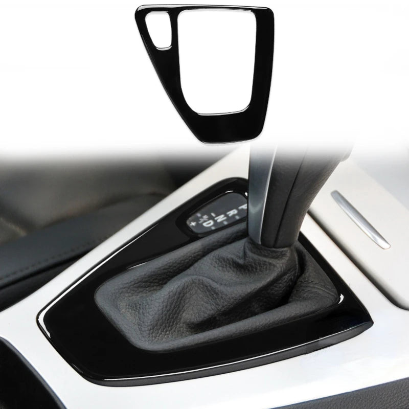 Black gear shift panel cover for BMW E90 and E92