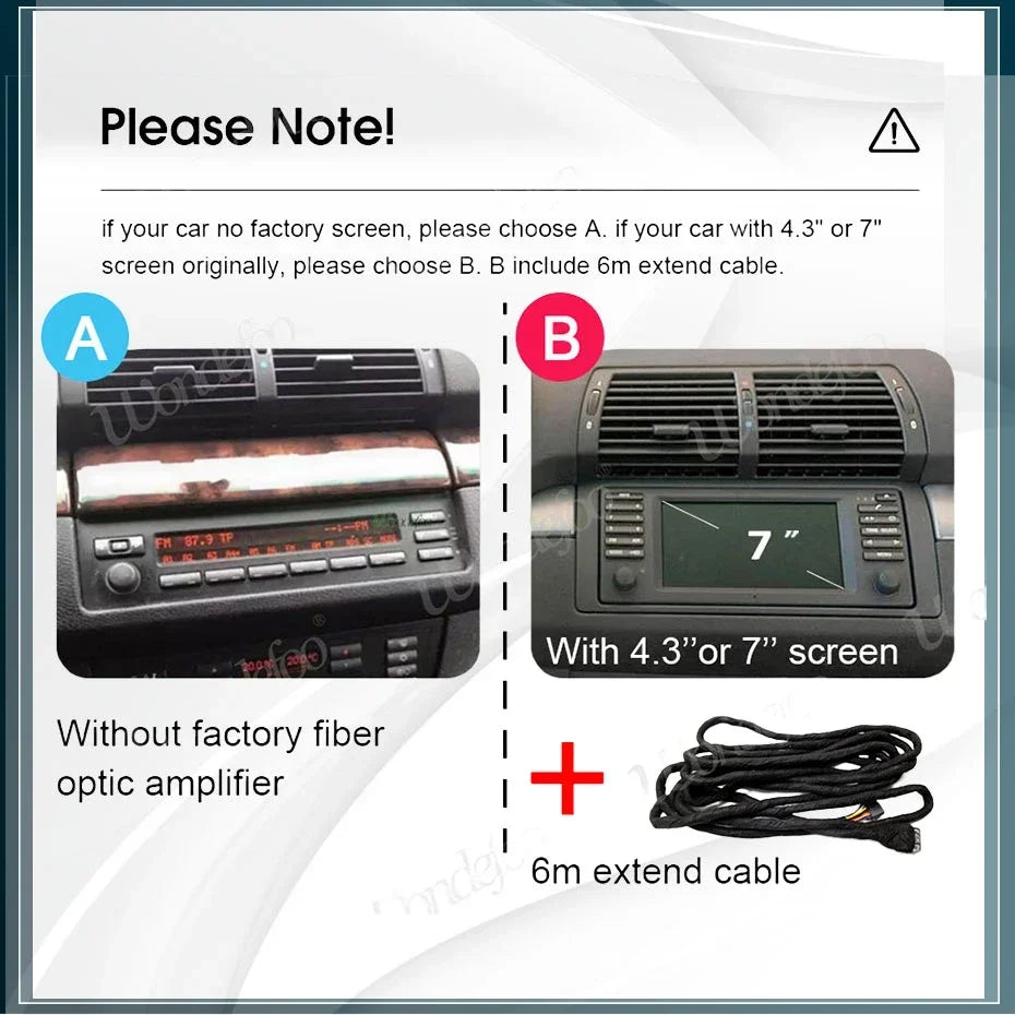 Carplay Android 15 Auto Car Radio Multimedia 7'' Screen For BMW 5 Series E39 X5 E53 M5 1995-2007 2 din autoradio Stereo 4G LTE