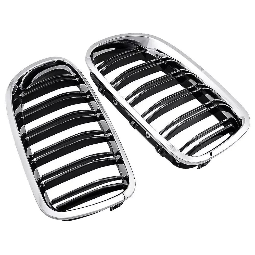 For BMW 5 Series F10 F11 M5 2010-2016 Car Styling Double Line Grille Kidney ABS Front Hood Racing Grill Black Auto Accessories