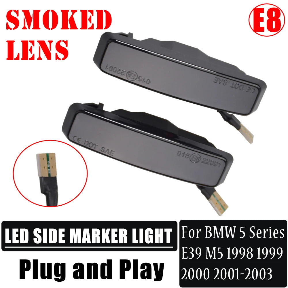 Led Dynamic Turn Signal Light Side Marker Fender Sequential Lamp Blinker Indicator Trim Cover For BMW 5 Series E39 1995-2003 M5