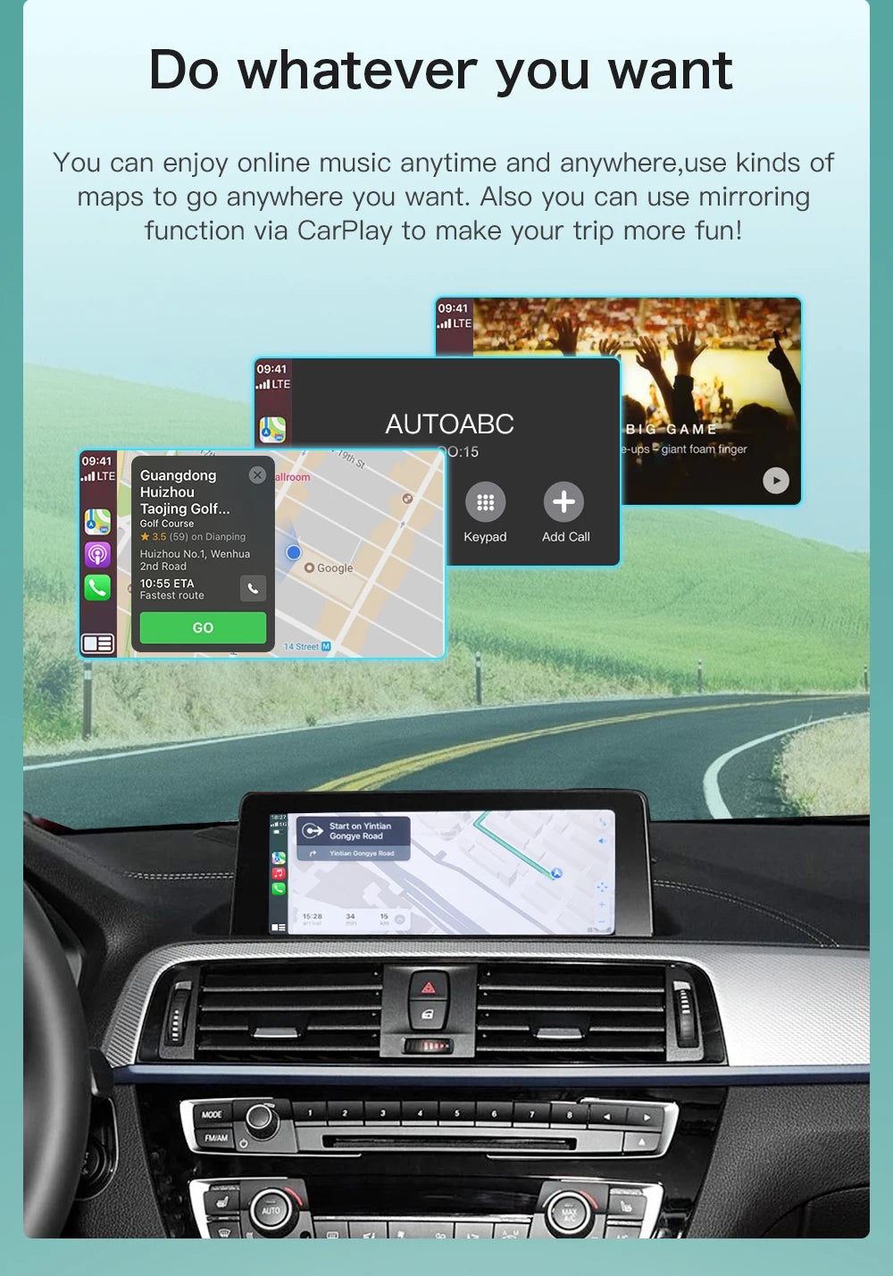 AUTOABC Wireless CarPlay for BMW EVO X5 F15 F85 X6 F16 F86 G01 2017-2019 with Android Mirror Link AirPlay Carplay Support Touch
