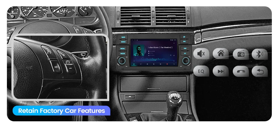 Junsun 7" Wireless CarPlay Android Auto Car Radio for BMW E46 M3 318 320 325 330 335 Multimedia Wireless Apple CarPlay Smart Intelligent Systems IPS Touch Screen Stereo Video Player 2 Din Autoradio Head Unit Navigation BT GPS